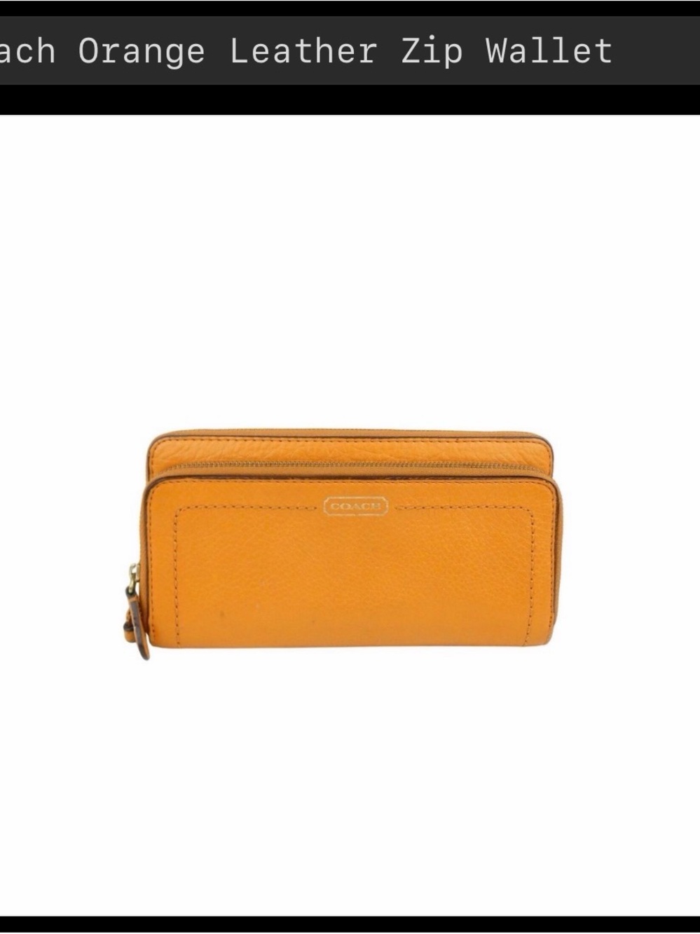 Coach Orange Leather Zip-Around Wallet